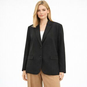Calvin Klein Black Tailored Blazer Jacket Two Single Breasted Career Workwear 16